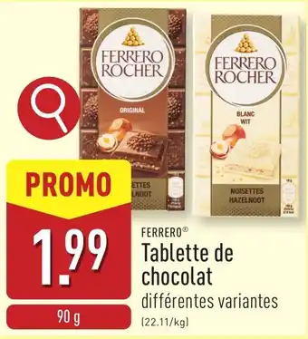 ALDI Ferrero Tablette de chocolat aanbieding