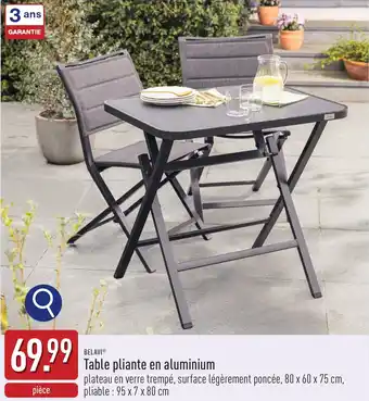 ALDI Belavi Table pliante en Aluminium aanbieding