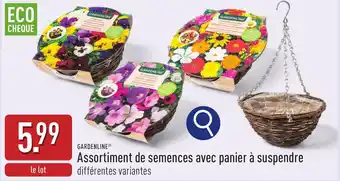 ALDI Gardenline Assortiment de Semences Avec Panier à Suspendre aanbieding