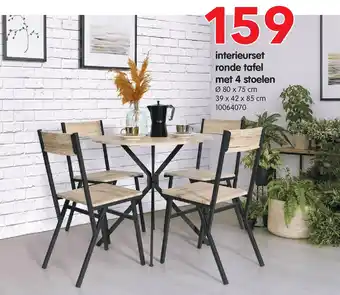 Yess interieurset ronde tafel met 4 stoelen aanbieding