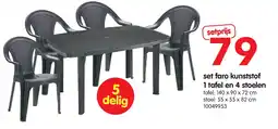 Yess set faro kunststof 1 tafel en 4 stoelen aanbieding