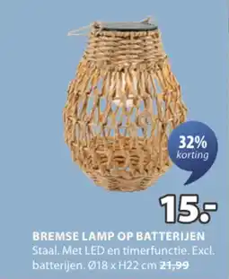 Jysk Bremse Lamp op Batterijen aanbieding