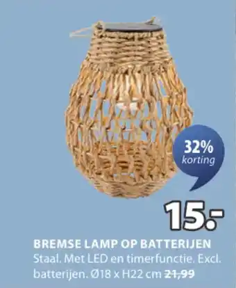 Jysk Bremse Lamp op Batterijen aanbieding