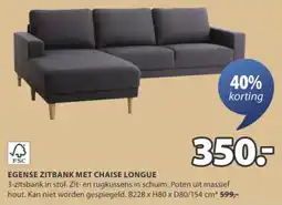 Jysk Egense zitbank met chaise longue aanbieding