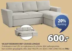 Jysk Vejlby bedbank met chaise longue aanbieding