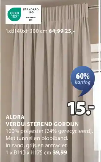 Jysk Aldra verduisterend gordijn aanbieding