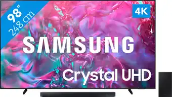 Coolblue Samsung Crystal UHD 98DU9070 (2024) + Barre de Son aanbieding