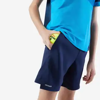 Decathlon Tennisshort voor kinderen TSH Dry marineblauw aanbieding