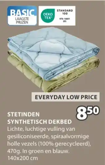 Jysk Stetinden synthetisch dekbed aanbieding