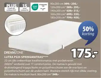 Jysk Lutra PS35 springmatras aanbieding