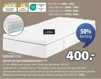 Jysk Driva GS100 springmatras aanbieding