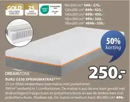 Jysk Dreamzone buru GS30 springmatras aanbieding