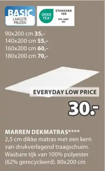 Jysk Marren dekmatras aanbieding