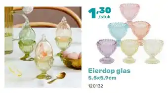 Happyland Eierdop glas 5.5x5.9cm aanbieding