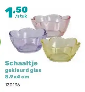 Happyland Schaaltje gekleurd glas 8.9x4 cm aanbieding