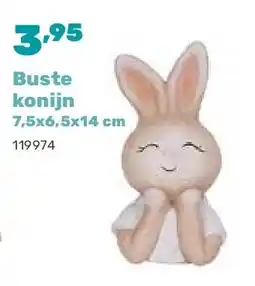 Happyland Buste konijn 7,5x6,5x14 cm aanbieding