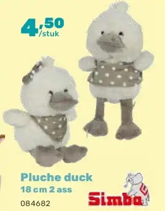 Happyland Pluche duck 18 cm 2 ass aanbieding