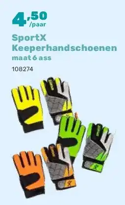 Happyland SportX Keeperhandschoenen maat 6 ass aanbieding