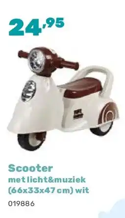 Happyland Scooter met licht&muziek (66x33x47 cm) wit aanbieding