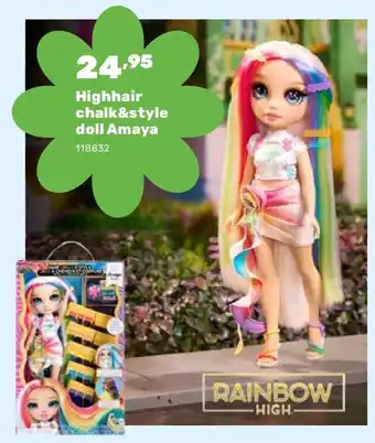 Happyland Highhair chalk&style doll Amaya aanbieding