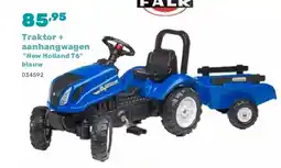 Happyland Traktor + aanhangwagen New Holland T6 blauw aanbieding