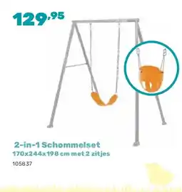 Happyland 2-in-1 Schommelset 170x244x198 cm met 2 zitjes aanbieding