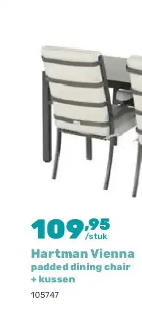 Happyland Hartman Vienna padded dining chair + kussen aanbieding