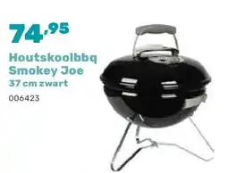 Happyland Houtskoolbbq Smokey Joe 37 cm zwart aanbieding