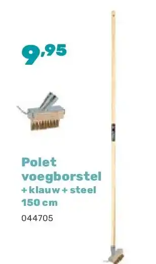 Happyland Polet voegborstel + klauw + steel 150 cm aanbieding