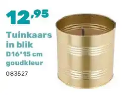 Happyland Tuinkaars in blik D16*15 cm goudkleur aanbieding