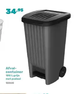 Happyland Afvalcontainer 100 L grijs met pedaal aanbieding