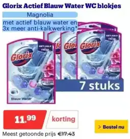 Bol.com Glorix Actief Blauw Water WC blokjes aanbieding