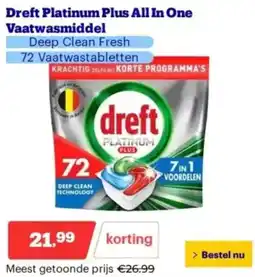 Bol.com Dreft Platinum Plus All In One Vaatwasmiddel aanbieding