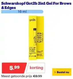 Bol.com Schwarzkopf Got2b 2in1 Gel For Brows & Edges aanbieding