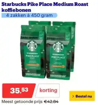 Bol.com Starbucks Pike Place Medium Roast koffiebonen aanbieding