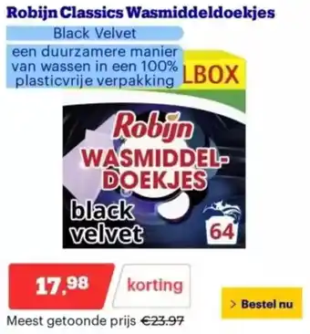 Bol.com Robijn Classics Wasmiddeldoekjes aanbieding