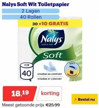 Bol.com Nalys Soft Wit Toiletpapier aanbieding