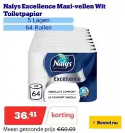 Bol.com Nalys Excellence Maxi-vellen Wit Toiletpapier aanbieding