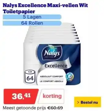 Bol.com Nalys Excellence Maxi-vellen Wit Toiletpapier aanbieding