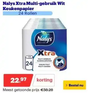 Bol.com Nalys Xtra Multi-gebruik Wit Keukenpapier aanbieding