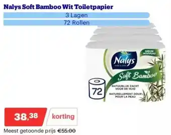 Bol.com Nalys Soft Bamboo Wit Toiletpapier aanbieding