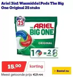 Bol.com Ariel 3-in-1 Wasmiddel Pods The Big One Original aanbieding