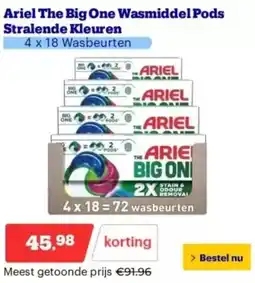 Bol.com Ariel The Big One Wasmiddel Pods Stralende Kleuren aanbieding