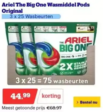 Bol.com Ariel The Big One Wasmiddel Pods Original aanbieding