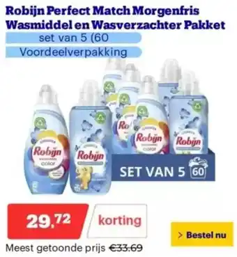 Bol.com Robijn Perfect Match Morgenfris Wasmiddel en Wasverzachter Pakket aanbieding