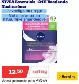 Bol.com Nivea Essentials + 24H Voedende Nachtcrème aanbieding