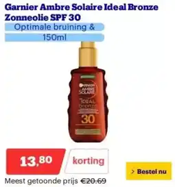 Bol.com Garnier Ambre Solaire Ideal Bronze Zonneolie SPF 30 aanbieding