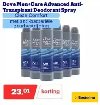 Bol.com Dove Men+Care Advanced Anti Transpirant Deodorant Spray aanbieding