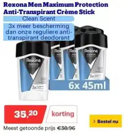 Bol.com Rexona Men Maximum Protection Anti-Transpirant Crème Stick aanbieding