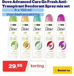 Bol.com Dove Advanced Care Go Fresh Anti- Transpirant Deodorant Spray mix set aanbieding